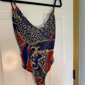 Versace inspired backless body suit